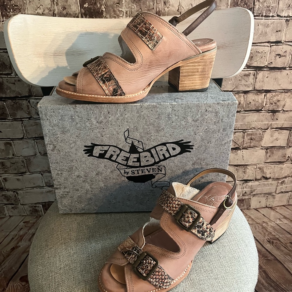 Comfortable Women's Leather Slingback Sandals - Neutral Pink - Picture 5 of 6